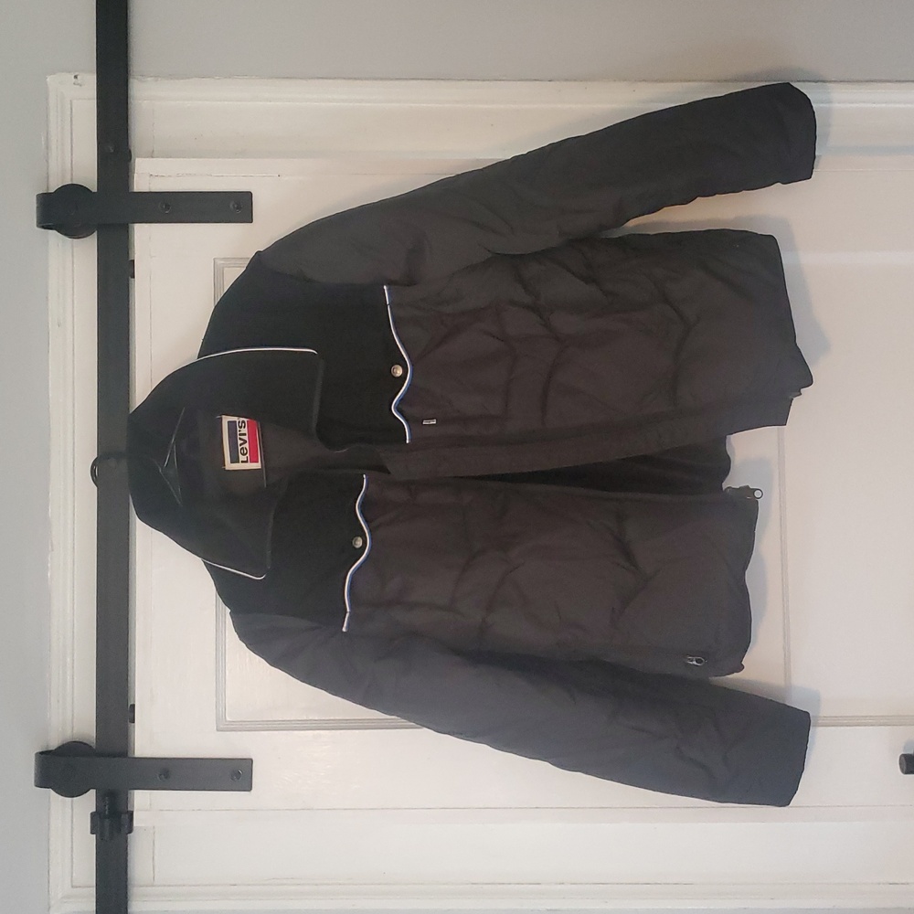 Levi’s Vintage Convertible Jacket Vest Corduroy Western Puffer Mens Large  Black
